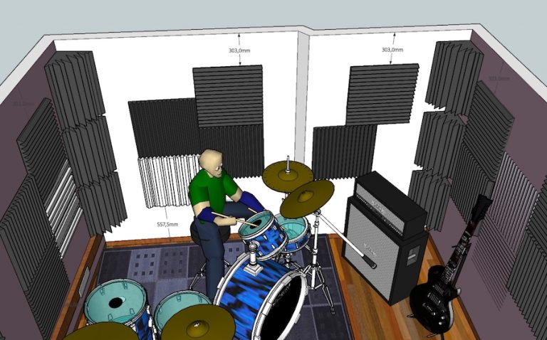 progetto trattamento acustico project studio , recording room