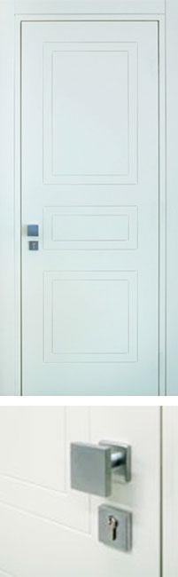 Porta acustica fonoisolante in legno laccata pantografata