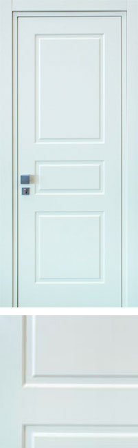 Porta acustica fonoisolante in legno laccata pantografata