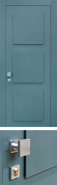 Porta acustica fonoisolante in legno laccata pantografata