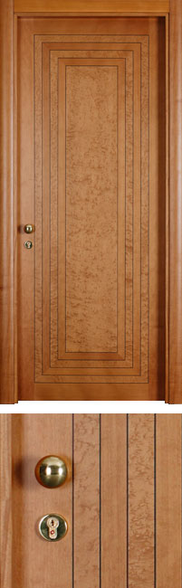 Porta acustica fonoisolante in legno lavorata
