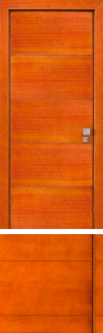 Porta acustica fonoisolante in legno lavorata
