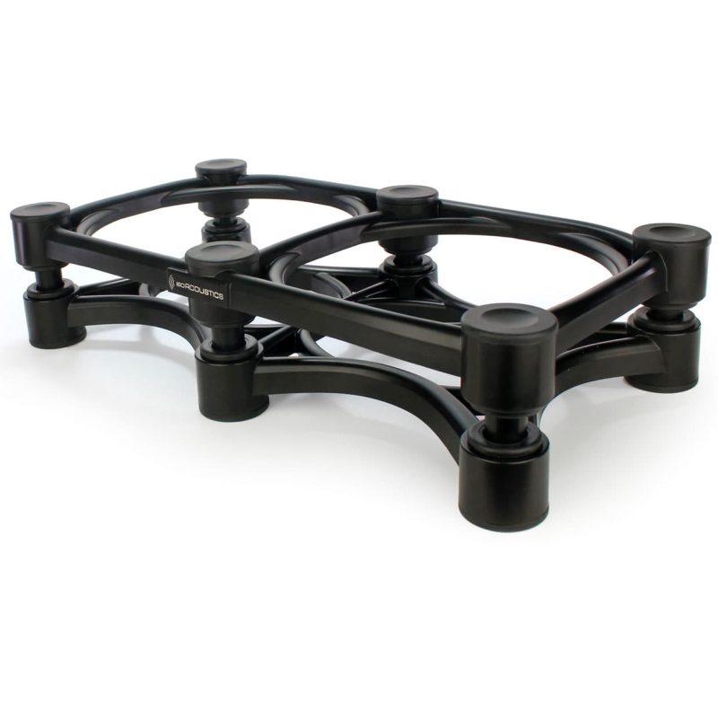 Supporti_disaccoppianti_Isoacoustics_ISO-430_ISO430-hero-new Supporto disaccoppiante IsoAcoustics nero a doppio telaio, con otto isolatori cilindrici in gomma