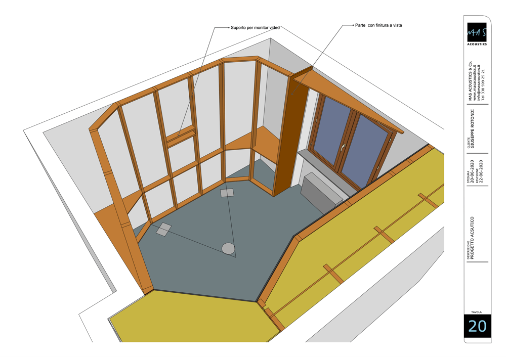 Progettazione control room Studio Caino 22