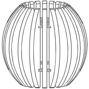 Disposizione Lamelle fonoassorbenti - Lampada Acustica Fonoassorbente – LAMIA