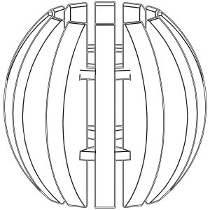Disposizione Lamelle fonoassorbenti - Lampada Acustica Fonoassorbente – RONDA