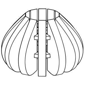 Disposizione Lamelle fonoassorbenti - Lampada Acustica Fonoassorbente – TANGERI