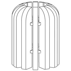 Disposizione Lamelle fonoassorbenti - Lampada Acustica Fonoassorbente – TORONTO