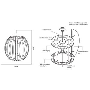 Schema di composizione - Lampada Acustica Fonoassorbente – LAMIA