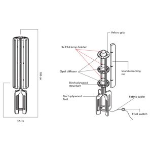 Schema di composizione - Lampada Acustica Fonoassorbente – SILUM