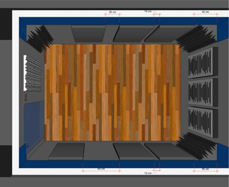 Progetto trattamento acustico control room 1