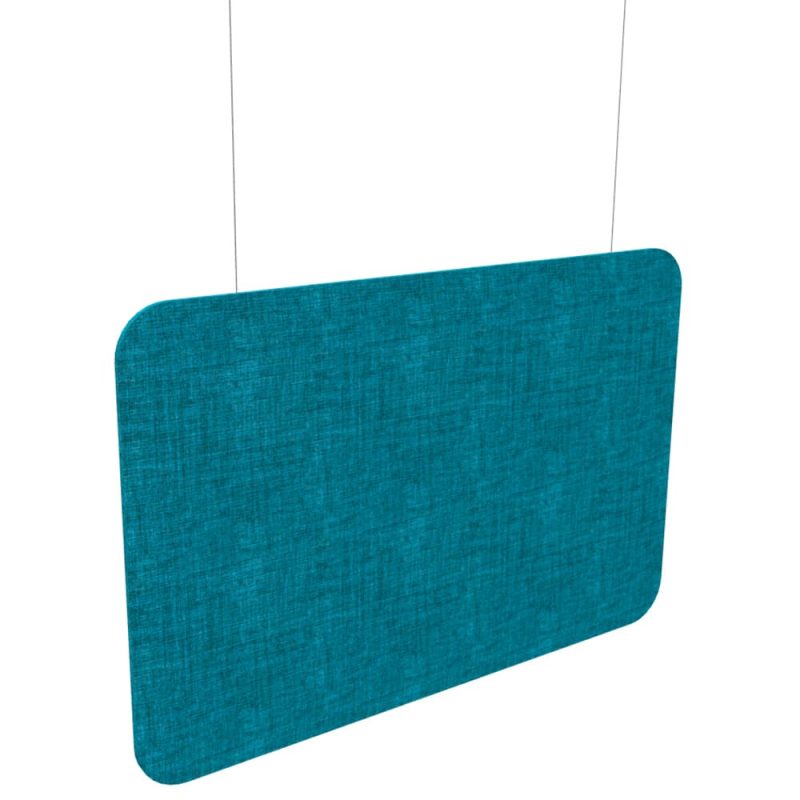Immagine_Prodotto_Pannelli_fonoassorbenti_Buzzi_Loose_01-pichi Pannello fonoassorbente rettangolare rivestito in tessuto, sospeso a sottili cavi metallici