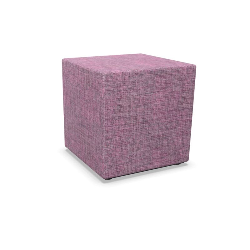 Seduta_fonoassorbente_Buzzi_CUBE_Immagini_Prodotto_01 Seduta cubica fonoassorbente Buzzi CUBE rivestita in tessuto melange rosa antico, su fondo bianco