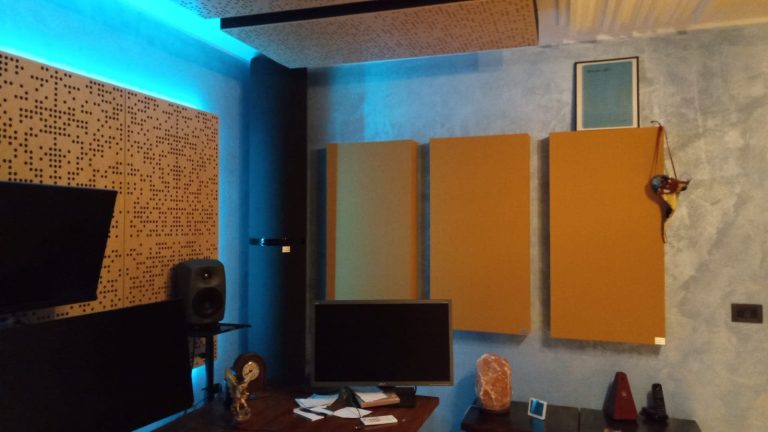 Trattamento acustico del nuovo studio di Davide Caprelli Side View