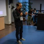 Luigi Sansò in una conferenza internazionale