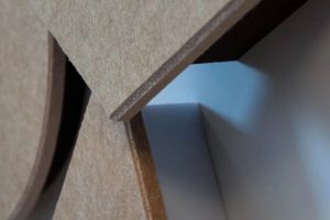 Pannelli fonoassorbenti Feltro . Pannelli realizzati con Feltro ad alta densità accoppiato con Melamina Basptect- Dettaglio pannello
