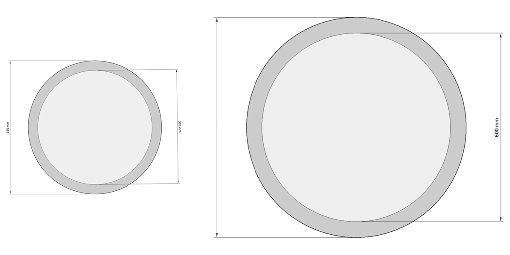 Pannelli fonoassorbenti Feltro. Immagine dimensioni. Pannelli realizzati con Feltro ad alta densità accoppiato con Melamina Basptect