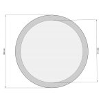 Pannelli fonoassorbenti Feltro. Immagine dimensioni Cerchio. Pannelli realizzati con Feltro ad alta densità accoppiato con Melamina Basptect