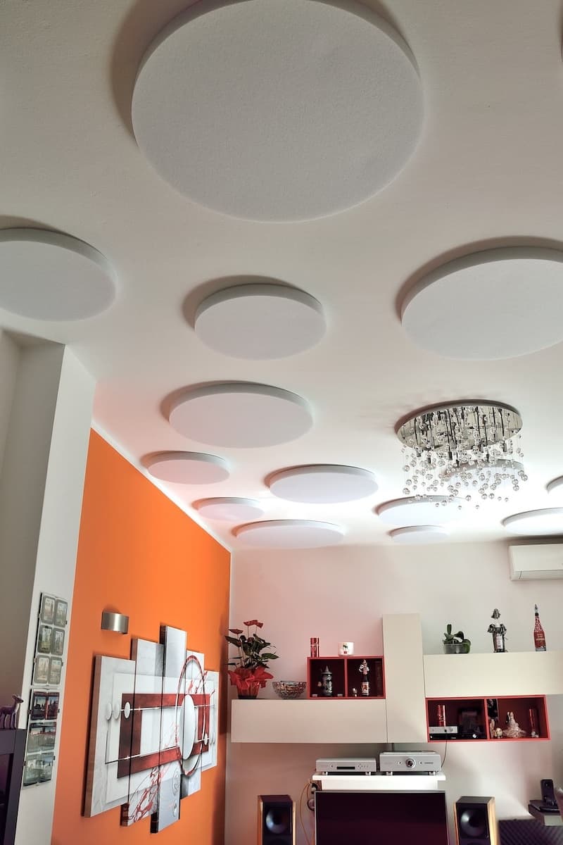 Pannello fonoassorbente fibra termolegata STYLE Tondo Bianco