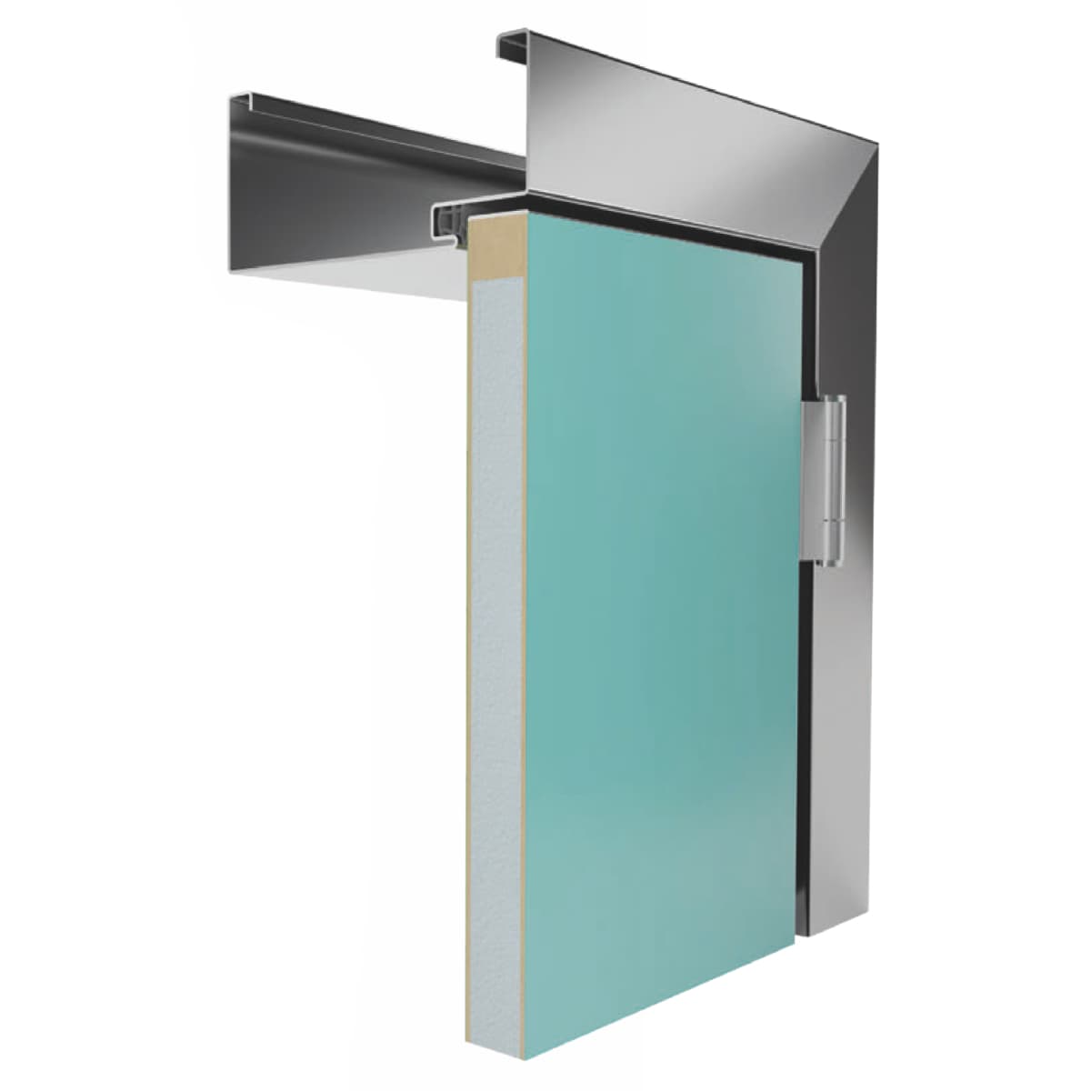Porta fonoisolante 42dB con ante laminate e telaio in acciaio.