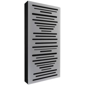 Pannello ibrido in legno grigio con fessure verticali di larghezza variabile, 100x50x11 cm