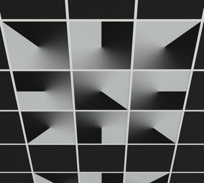 moduli fonoassorbenti decorativi per controsoffitto a T Against - vista 2