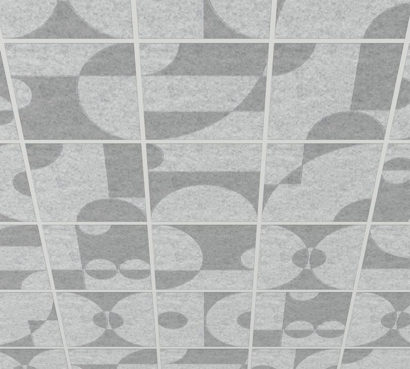 moduli fonoassorbenti decorativi per controsoffitto a T Mosaic - vista 2