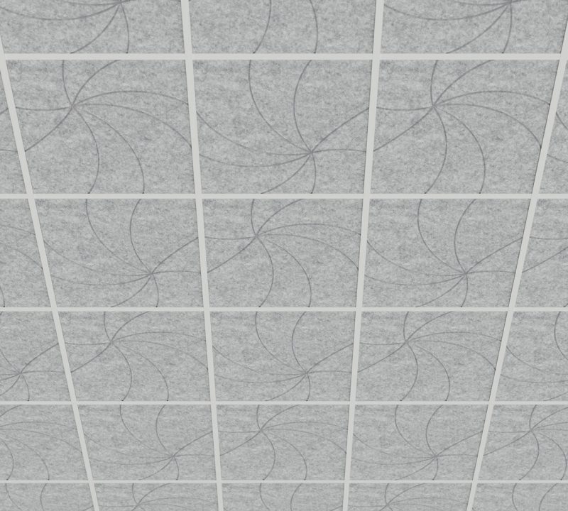 moduli fonoassorbenti decorativi per controsoffitto a T Swirl - vista 1