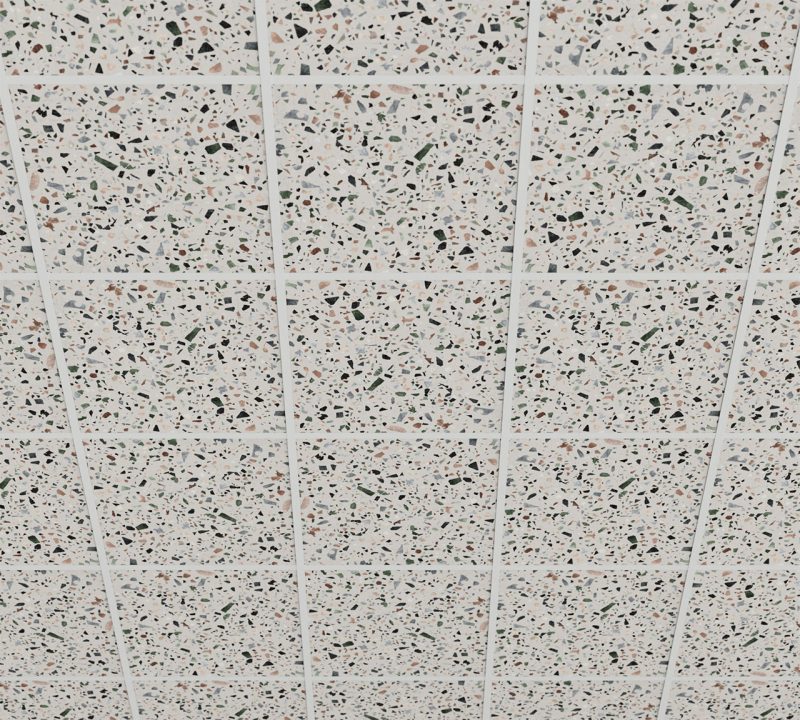 moduli fonoassorbenti decorativi per controsoffitto a T Terazzo Green - vista 2