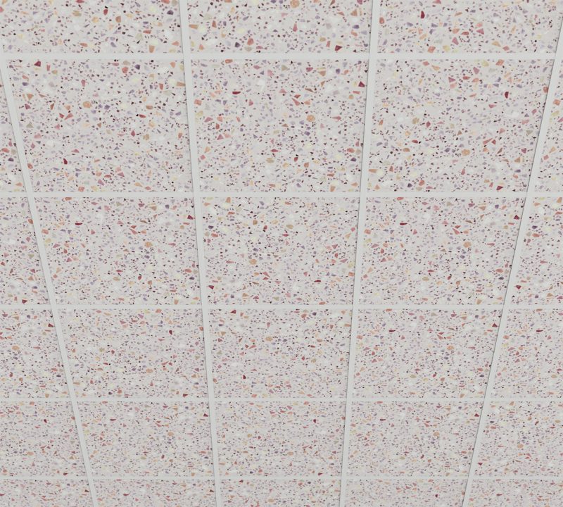 moduli fonoassorbenti decorativi per controsoffitto a T Terazzo Purple - vista 2