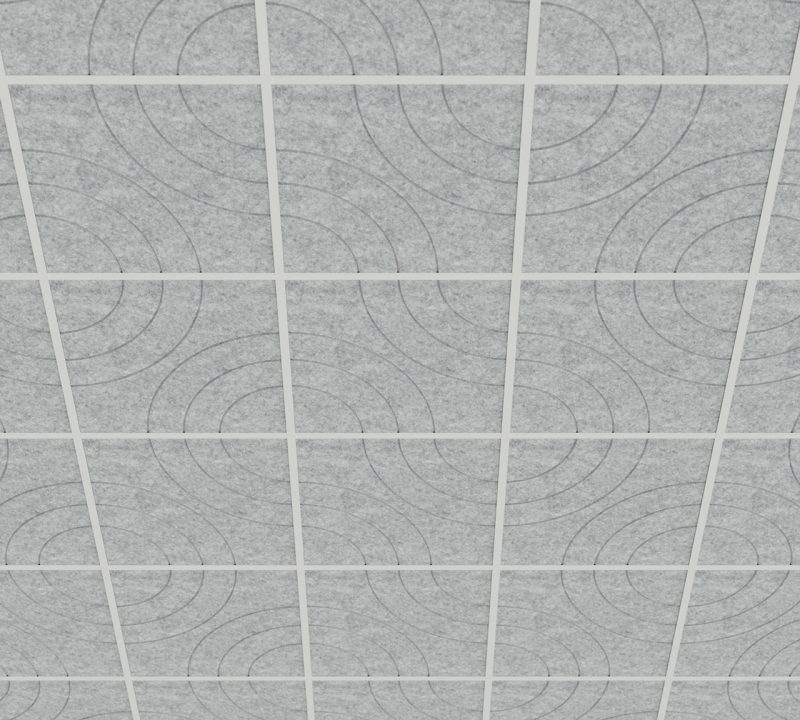 moduli fonoassorbenti decorativi per controsoffitto a T Wave - vista 1