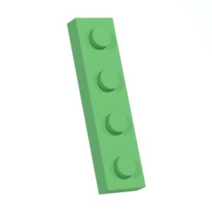 Pannello fonoassorbente in poliuretano verde con blocchi rettangolari in rilievo allineati, 125x50 cm