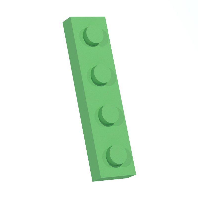 Pannello_fonoassorbente_FORMA_BLOCKS_line_125x50_Green Pannello fonoassorbente in poliuretano verde con blocchi rettangolari in rilievo allineati, 125x50 cm