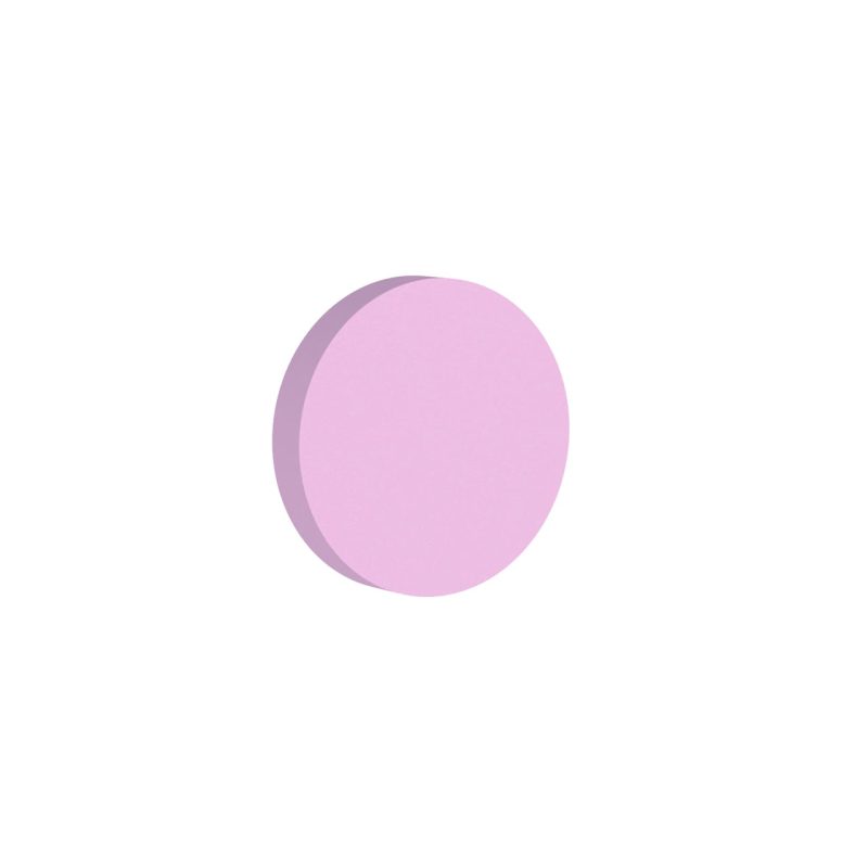 Pannello fonoassorbente circolare in poliuretano espanso rosa cipria, spessore 50 mm