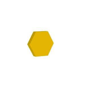 Modulo fonoassorbente esagonale giallo limone in schiuma acustica, spessore 50 mm