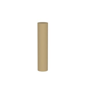 Cilindro fonoassorbente in poliuretano beige latte, corpo liscio senza profilature, in posizione verticale