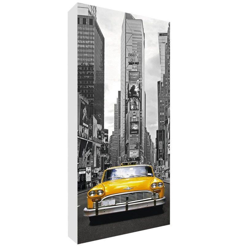 SMART-100-Picture-pannelli-fonoassorbenti-2T.jpg Pannello fonoassorbente rettangolare con stampa di un taxi giallo a Times Square in bianco e nero