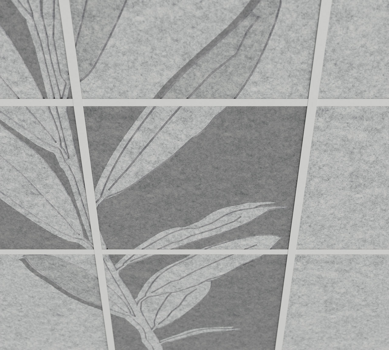 pannello fonoassorbente Botanic DeFelt per soffitto - applicazione progetto 1