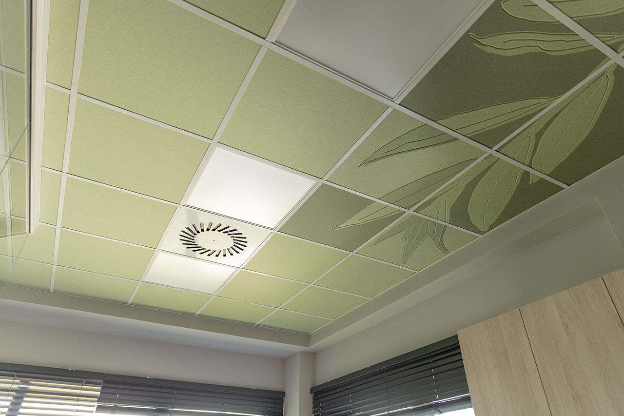 pannello fonoassorbente Botanic DeFelt per soffitto - applicazione progetto 2