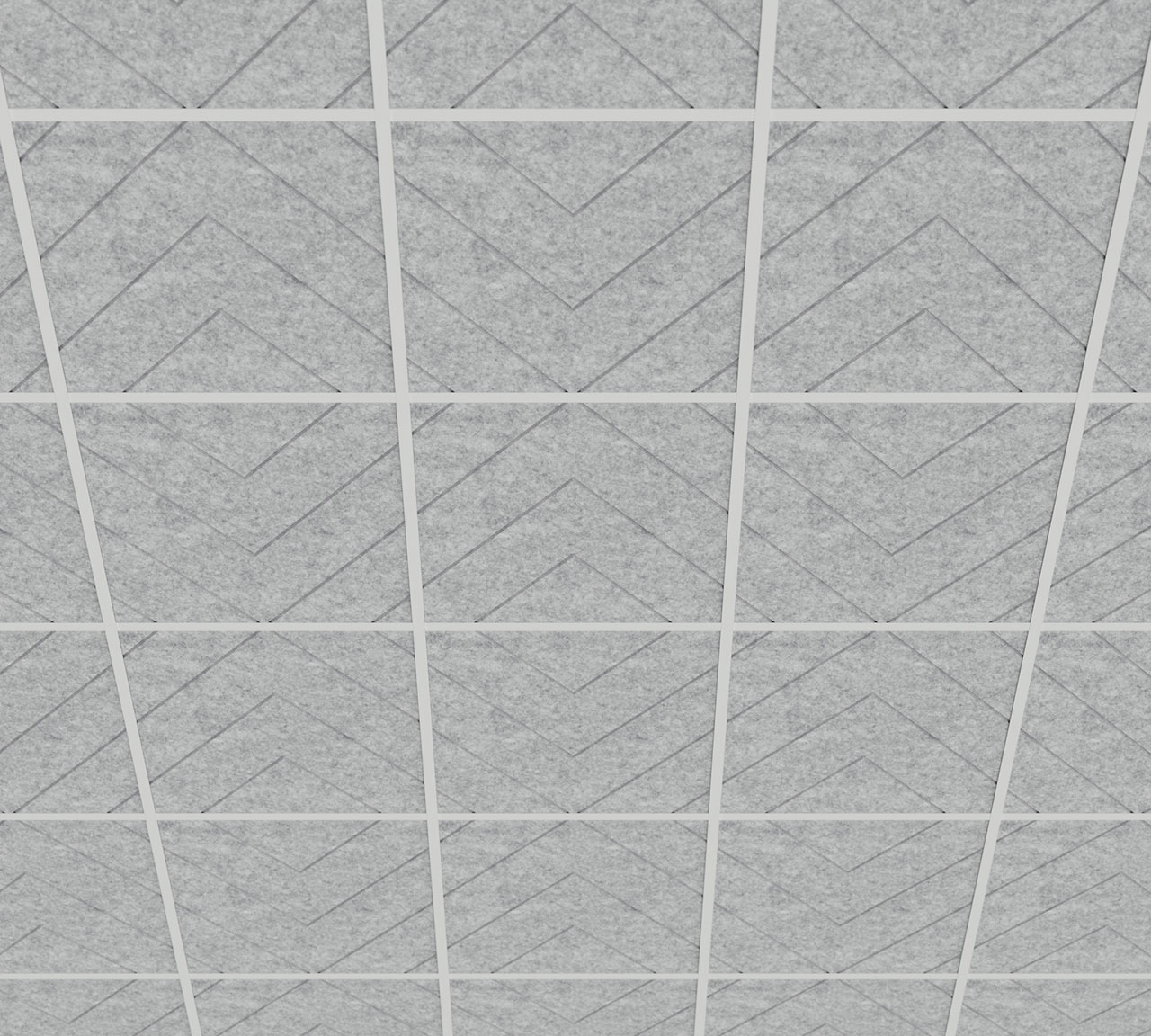 pannello fonoassorbente Chevron M DeFelt per soffitto - applicazione progetto 4