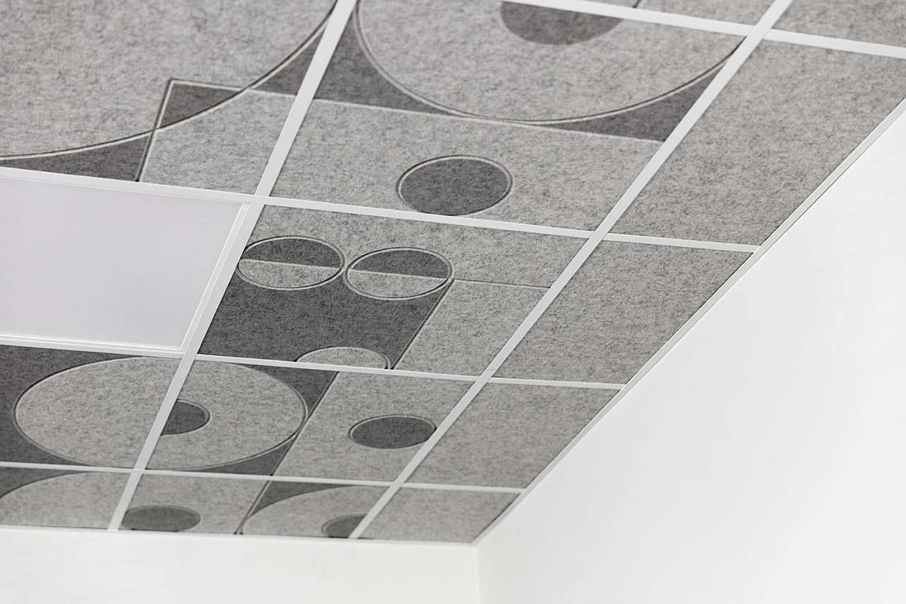 pannello fonoassorbente Mosaic DeFelt per soffitto - applicazione progetto 3