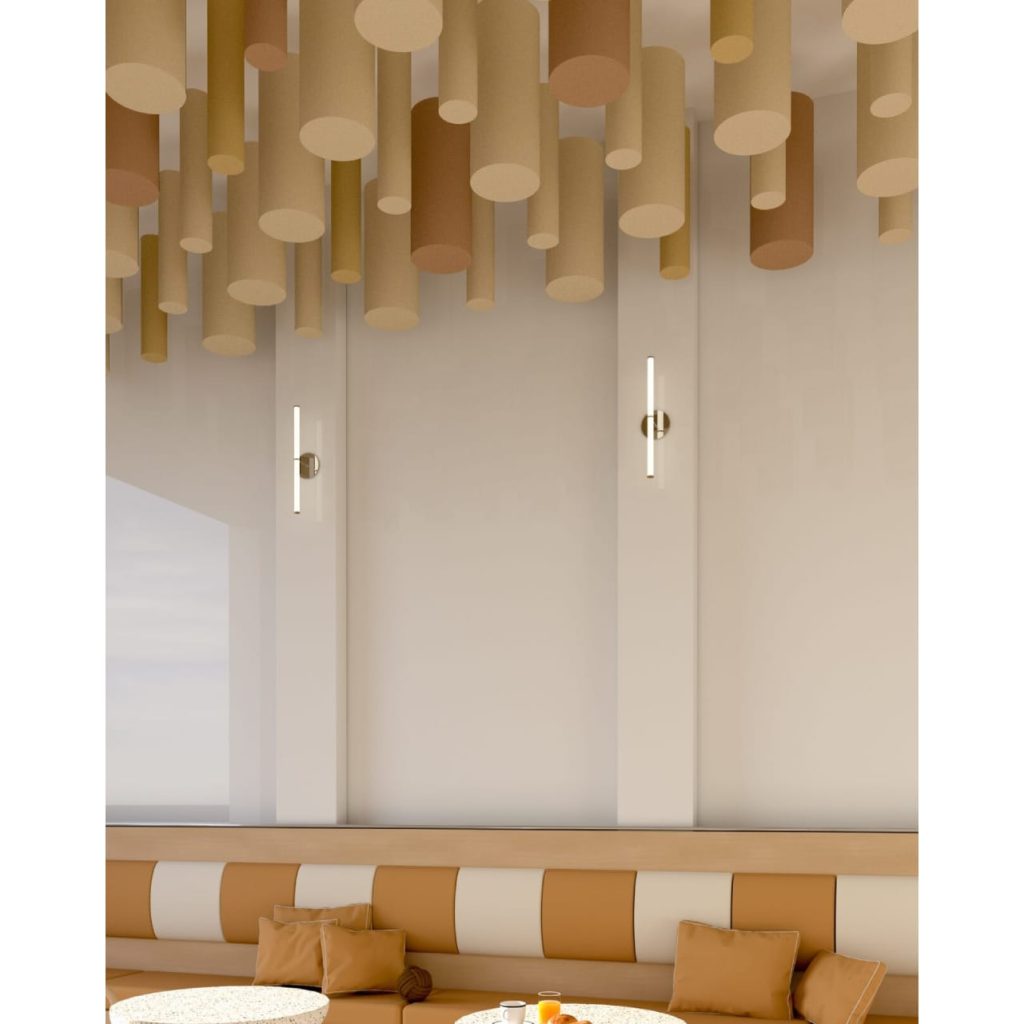 Pannelli fonoassorbenti FORMA POLY Tube con forma tubolare per il trattamento acustico tridimensionale