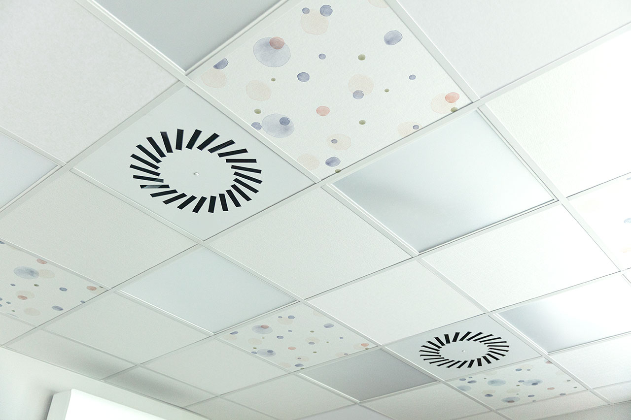 pannello fonoassorbente Pure DeFelt per soffitto - applicazione progetto 1
