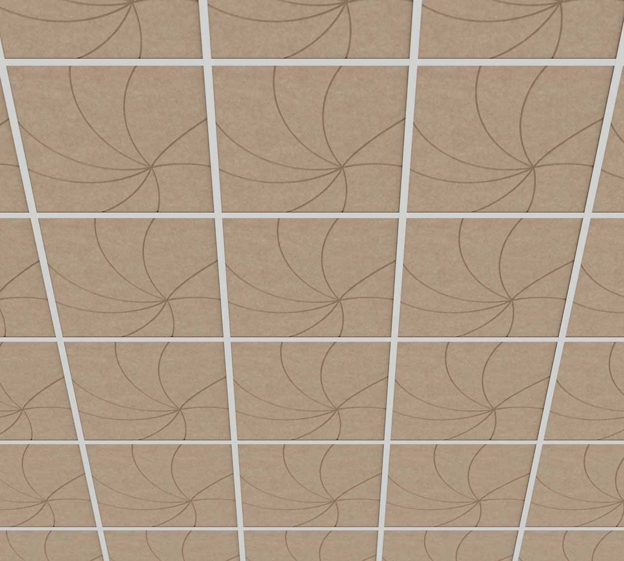 pannello fonoassorbente Swirl DeFelt per soffitto - applicazione progetto 3