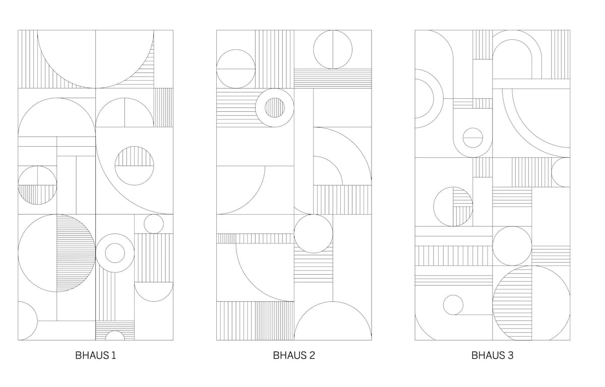 Texfel Echo Groove - schemi pattern Bauhaus 1, 2, 3