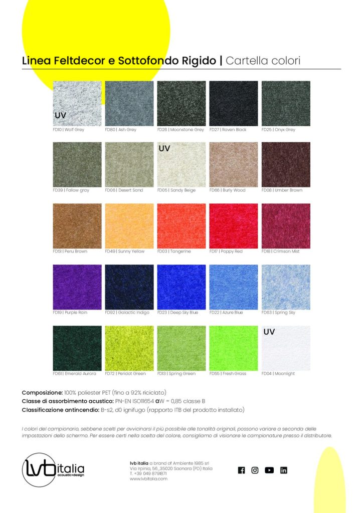 Cartella colori feltro LVB Feltdecor