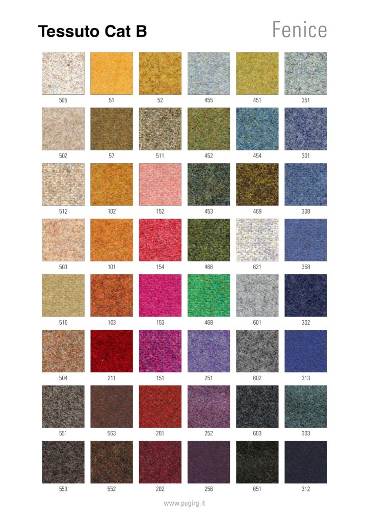 Cartella colori LVB Fenice – tessuti Cat.B