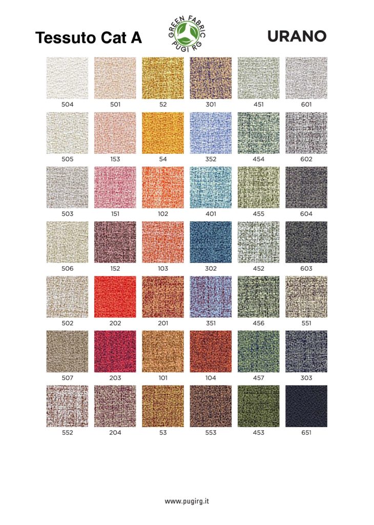 Cartella colori LVB Urano – tessuti Cat.A