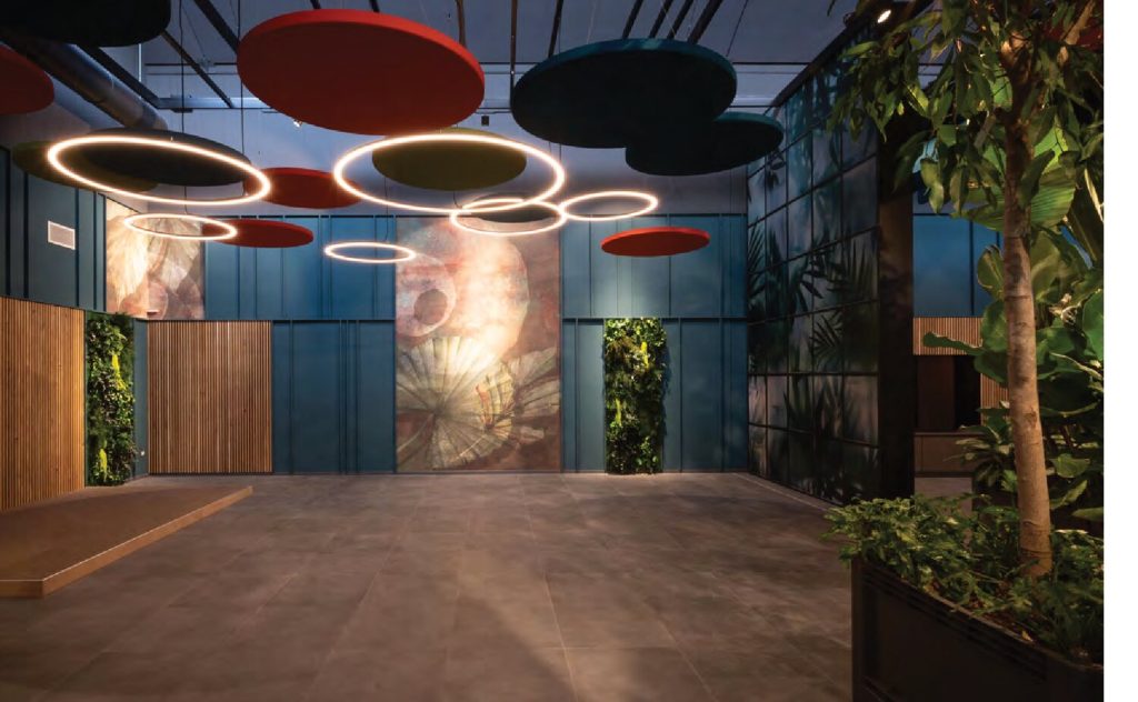 Dischi fonoassorbenti Melodia a soffitto colorati sospesi — Leas Spa