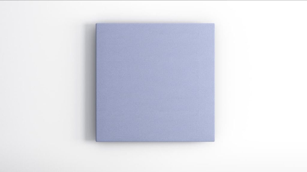 Pannello fonoassorbente LvB Quartetto di colore lilla in formato quadrato a parete